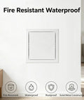Heavy Duty Steel Access Panel For Drywall With Sleek Flush Mount Design No Sweat Push To Open Wall And Ceiling Door For Quick Plumbing Or Electrical Repairs In Clean White Coat in modern interior setting.