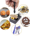 Pin Vise Hand Drill Kit With Mini Twist Bits 0.8 to 3.0 Millimeters, 11 Piece Precision Drill Set For Metal And Wood, DIY Jewelry Making, Model Building, And Fine Handwork, Handy Pro Grade Portable Clamp. Hand drilling wood on vise