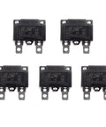 Five Pack 125 250V AC And 32V DC Thermal Circuit Breakers Auto Reset Overload Protectors 6A Switch front view