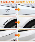 Before and after comparison of a car scratch repaired with 2-In-1 Car Touch Up Paint Pen For Quick Scratch Repair And Seamless Color Fill