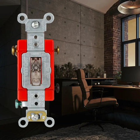 Three Way Illuminated Toggle Switch 15 Amp 120 277 VAC Heavy Duty Industrial Grade Fed Spec Clear Toggle Model 1223 LC
