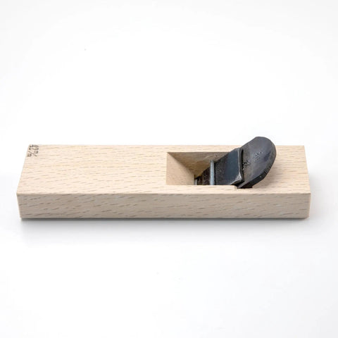 Japanese Kanna Manual Hand Plane For Smoothing Woodwork Precision Ground 42 Millimeter Steel Blade, compact wooden body with metal blade.
