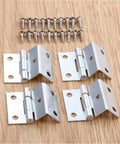 Dope Zinc Alloy Cabinet Hinges Set with Antique Bronze and Silver Finish, Includes 4 Decorative Hinges and 20 Screws, flat view