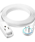 Heavy Duty 15 Ft Ac Extension Cord 14 Gauge Wire With Smooth 360 Rotating Plug for indoor and outdoor use.