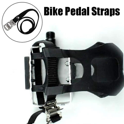 4 Pack Bike Pedal Toe Straps Universal Toe Clips With Clamp Lock for outdoor cycling and indoor stationary training