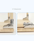 4 Pack Self Locking Folding Brackets Heavy Duty Galvanized Steel Hinges For Foldable Workbench And Kitchen Table Ready To Roll Rock Solid Stability No Sweat Assembly Silver Grey, showing 90° folding bracket details.