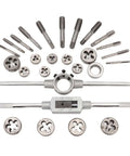 Huge 27 Piece Metric Tap And Die Set M5 M16 With Bearing Steel Tools For Heavy Duty Automotive Mechanic Repairs And Coarse Thread Cutting Projects That Are Totally Sick, 27-piece tap and die kit