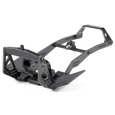 Rock Sliders Angled ESC Tray for Poizd LCG Chassis Comp Rigs 3D Printed Upgrade Parts With 12 Degree Tilt Mounts visible from side view
