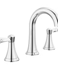 Esato Widespread Bathroom Faucet Chrome Finish With Drain Assembly Included Three Hole Deck Mount Sink Faucet Durable Brass Construction Modern Look