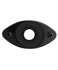 Fresh Curved Oval Guitar Output Jack Socket Plate With Sleek Black Finish And Included Mounting Screws For Les Paul Jackson Bass Rig tight view