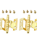 Top Shelf Vintage Gold Cabinet Hinges 2 Pack Badass Zinc Alloy Crown Hardware For Wooden Jewelry Boxes Suitcases. Hinges with screws.