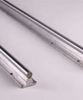 Two Pack 12mm Linear Rail Shaft Rods SBR12 High Precision Guide Rail For CNC Machines, stainless steel rods on white background