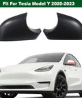 One Pair Premium Abs Side View Mirror Covers For Tesla Model Y upgraded durable black ABS caps for driver and passenger sides.