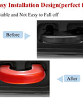 Red Front Tow Hook Covers For Silverado 1500 2007 To 2026 And GMC Sierra 1500 2007 To 2019 Front Hitch Cover installation before and after