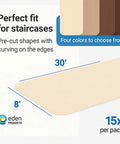 Non Slip Stair Treads for Wooden Steps 8x30 Inch Peel and Stick Indoor Carpet Runner Mats Slip Resistant Backing detail