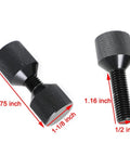 Awesome 4 Piece Solid Aluminum Flange Alignment Pins With Two Holes For Precision Pipe Bolting On 1/2 To 14 Inch Flanges, black, measuring 2.75 inches.