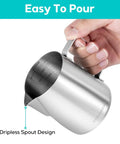 Milk Frothing Pitcher 350ml Stainless Steel With Sharp Spout For Cappuccino And Latte Art Durable Barista Grade Cup