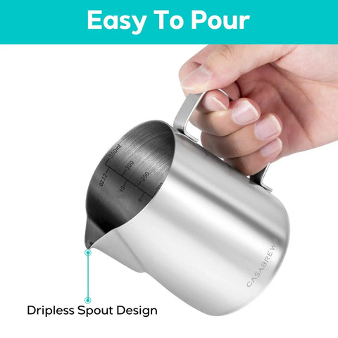 Milk Frothing Pitcher 350ml Stainless Steel With Sharp Spout For Cappuccino And Latte Art Durable Barista Grade Cup