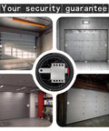 Heavy Duty Garage Door Lock Kit With Vertical Track Engagement For Dual Doors, Galvanized Steel Construction, Includes 2 Locks, 16 Self Tapping Screws, And Drill Bit For Full Hardware installed on garage doors