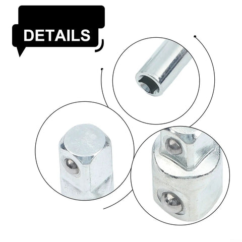Heavy Duty Chrome Vanadium Ratchet Drive Converter Socket Adapter Kit For Car And Appliance Repair Fits 1/4 To 3/8 And 1/2 Inch Drives With Four Piece Set That Is Absolute Slang Perfect For Any Gnarly DIY Fix It Yourself Project, chrome close-up