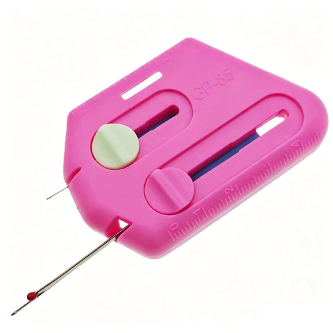Easy Peasy Needle Threader For All Sewers Third Generation Safety Tech Compact Tool That Speeds Up Home Sewing And Prevents Needle Injuries While Threading, pink plastic