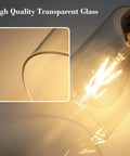 Close-up of clear glass shade showing high-quality glass on Modern 3 Light Vanity Light Fixture In Black With Clear Glass Shades, Dope Sleek Wall Sconce.