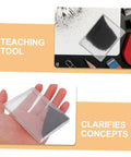 Magnetic Field Iron Powder Boxes For Science Experiments Visualize Field Lines, clear plastic box with iron filings on hand.