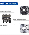 Front Wheel Hub And Bearing Assembly With ABS For Subaru Forester 2009-2014, Impreza 2008-2014 shown with features and close-up views