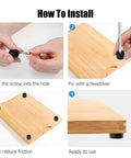 Installation steps for Eight Pack Non Slip Rubber Feet Bumpers Kit With Screws And Stainless Washers For Cutting Boards.