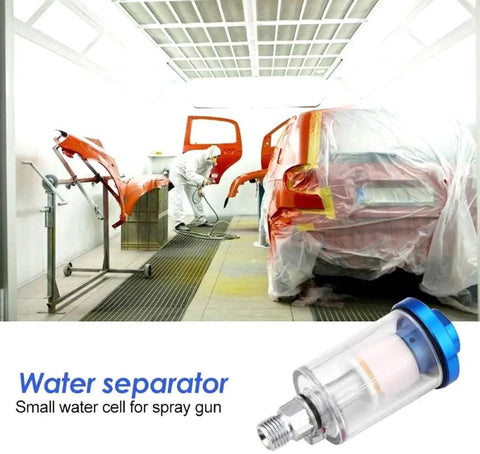 Water Oil Separator Filter For Spray Guns And Air Compressor Tools, One Quarter NPT Inlet And Outlet, air quick connect, shop view