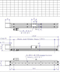 Technical drawing of Beefy Linear Stage Actuator For CNC With Screw Drive And Lead Motion Table Motorized 300mm Travel.