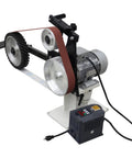 Shop Tough Variable Speed Belt Sander And Metal Polisher Featuring Three Grinding Wheels with a 71 Inch Belt for versatile finishing.