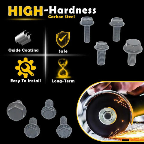 Built Tough 12 Piece Reverse Thread Screws Left Hand Hex Flange Bolts M6 M7 M8 Allen Head Fasteners Black Oxide Carbon Steel Machine Hardware For Aluminum Cutting Tools with high-hardness carbon steel.