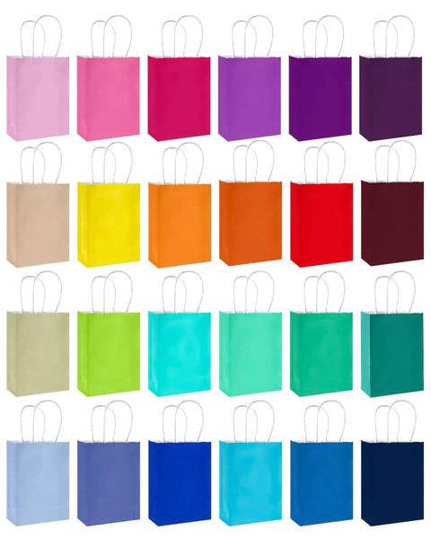 Mini Gift Bags With Handles Dope Bulk Set Of 24 In 24 Colors 4.5 By 2.5 By 6 Inches For Party Favors And Small Gifts