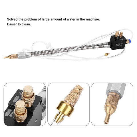 Pro Grade Cnc Coolant Mist Sprayer With Slick Adjust Nozzle showing precision nozzle and adjustable valve for machining use.