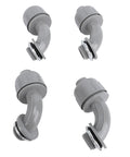 20 Pack Liquid Tight Connectors 1/2 Inch NPT Nylon 6 angled electrical fittings for conduit installation, showing four gray connectors.