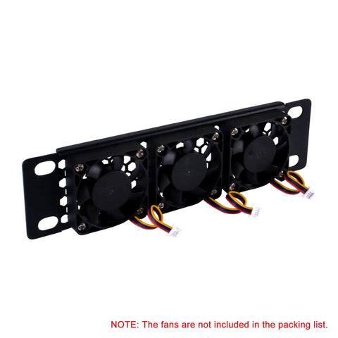 7 Inch 1U Vented Blank Panel Metal Rack Mount for DeskPi RackMate TT Server Cabinet with space for three 40mm fans