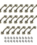 Vintage Bronze Mini Drawer Pulls Set Of 20, 1.85 Inch Antique Jewelry Box Handles, Solid Zinc Alloy with screws