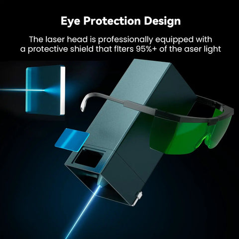 30W Laser Engraver Module For DIY Projects Compatible With Ray5 Eye Protection Safe Laser Head Upgrade with safety glasses