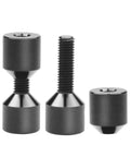 Heavy Duty Aluminum Flange Locating Pin Set Two Hole 1-18 Inch Precision Alignment Knurled Black Pins arranged on a white background.