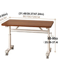 Adjustable Standing Desk With Manual Height Lift For Epic Home Office And Gaming Setup, 47 inch, brown top, white frame, mobile.