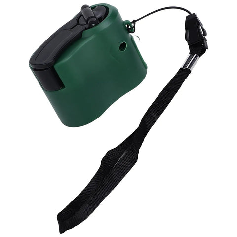 USB Hand Crank Charger Dynamo Power Bank for Outdoor Adventures with strap, 5.5V 600mA emergency portable charger, green