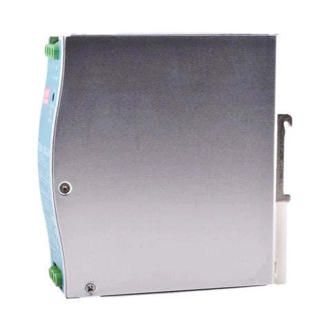 Side view of Zero Hassle Ultra Slim Din Rail Switching Power Supply 24V 6.5A 156W Fanless DC Adapter for factory automation.