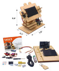 Sun Tracking Solar Panel DIY Kit With Arduino Nano Educational Sun Tracker System and Electronic Components Coding Kit, wooden board, 9.8-inch tall