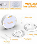 Cordless Battery Operated Motion Sensor Light Indoor 80 LED Closet Ceiling Lamp With 400LM 3200K Warm White 7.8 Inch components