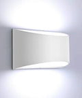 Modern LED Wall Sconce Set Of 2 Hardwired Indoor Wall Lights 3000K Up And Down Wall Mount Lamps White Chic For Living Room Bedroom Hallway Corridor Sconces, shown illuminated on a wall