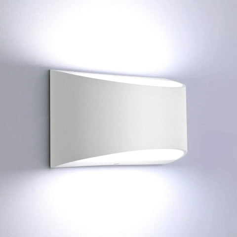 Modern LED Wall Sconce Set Of 2 Hardwired Indoor Wall Lights 3000K Up And Down Wall Mount Lamps White Chic For Living Room Bedroom Hallway Corridor Sconces, shown illuminated on a wall