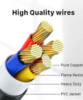 High quality pure copper wires in various colors with flame resistant PVC jacket for No Sweat Heavy Duty Nema 10 30P Male To 14 50R Female Ev Charger Adapter Cord.