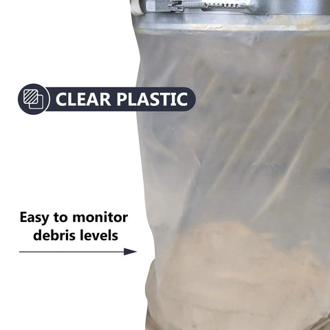 Heavy Duty Clear Plastic Dust Collection Replacement Bags For 20 Inch Diameter Drums 43 Inch Length 5 Pack Fit Woodworking Dust