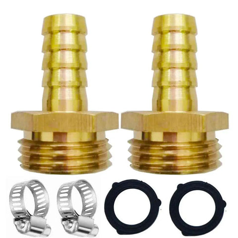 Easy Fix Drip Irrigation Hose Adapter For Garden Tubing To Faucet 5/8 Inch Barbed Connector brass fittings with clamps and seals